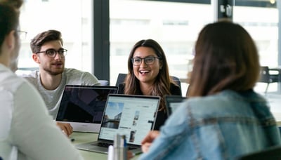 Aspiring tech sales professionals learning together